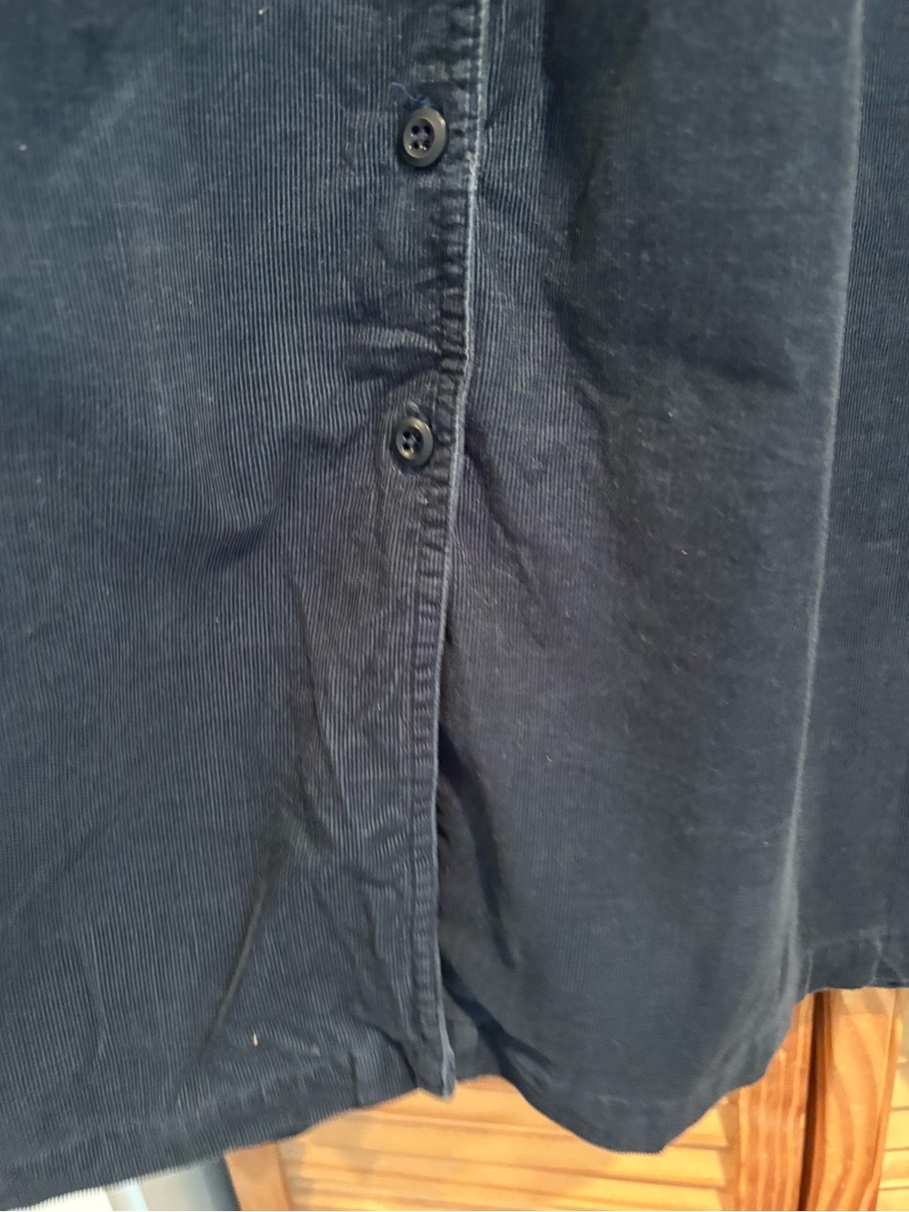 Vintage L.L. Bean Navy Blue Corduroy Shirt Dress Grandmacore Cottagecore Prairie - Picture 4 of 7